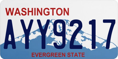 WA license plate AYY9217