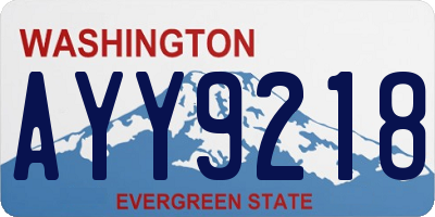 WA license plate AYY9218