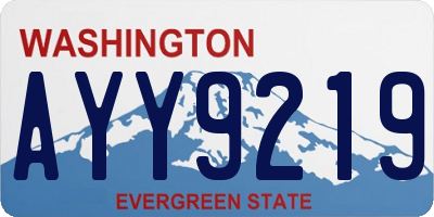 WA license plate AYY9219