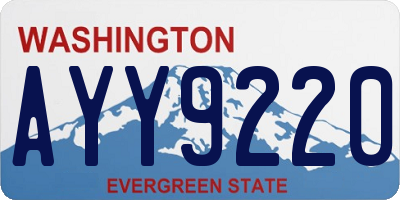 WA license plate AYY9220