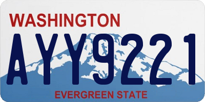 WA license plate AYY9221