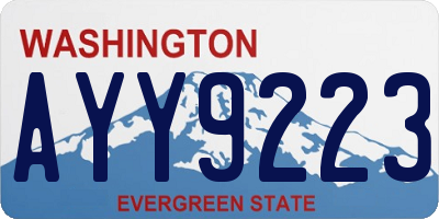 WA license plate AYY9223