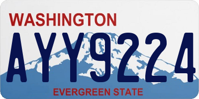 WA license plate AYY9224