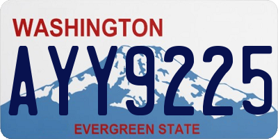 WA license plate AYY9225