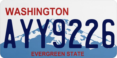 WA license plate AYY9226