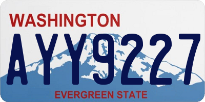 WA license plate AYY9227