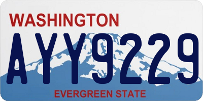 WA license plate AYY9229