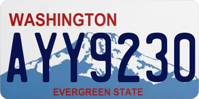 WA license plate AYY9230