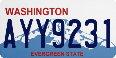 WA license plate AYY9231