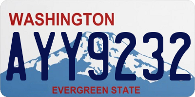 WA license plate AYY9232