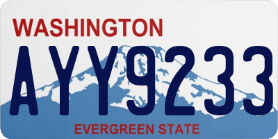 WA license plate AYY9233