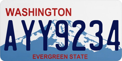 WA license plate AYY9234