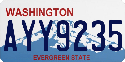 WA license plate AYY9235