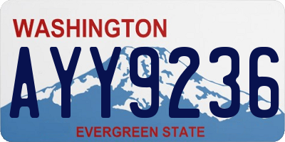 WA license plate AYY9236