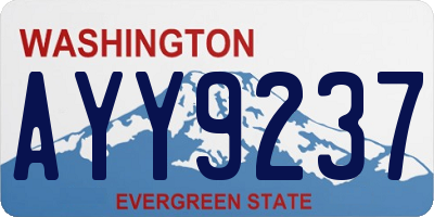 WA license plate AYY9237