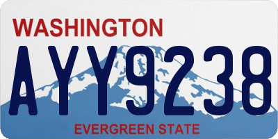 WA license plate AYY9238