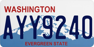 WA license plate AYY9240