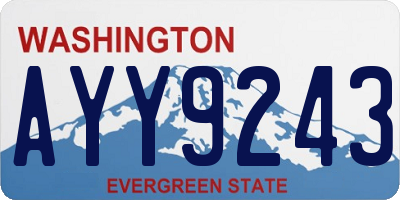 WA license plate AYY9243