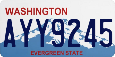 WA license plate AYY9245