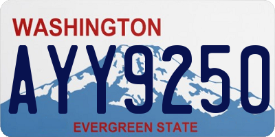 WA license plate AYY9250