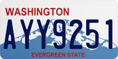 WA license plate AYY9251