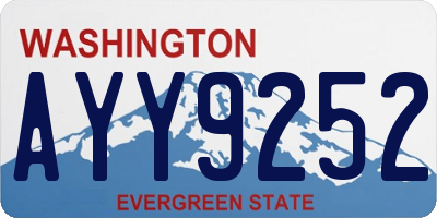 WA license plate AYY9252