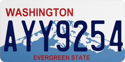 WA license plate AYY9254