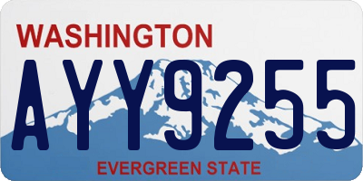 WA license plate AYY9255