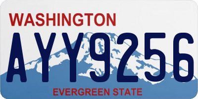 WA license plate AYY9256