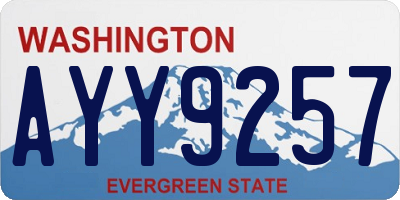 WA license plate AYY9257