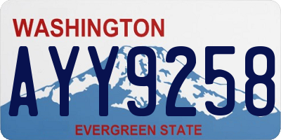 WA license plate AYY9258