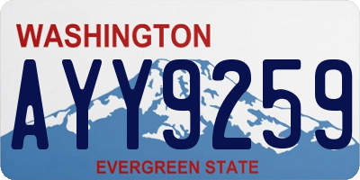 WA license plate AYY9259