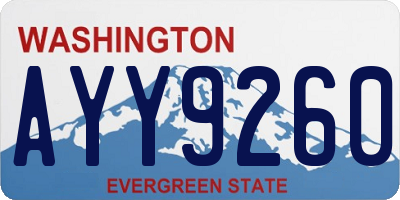 WA license plate AYY9260