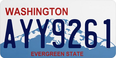 WA license plate AYY9261