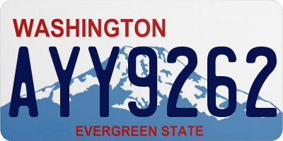 WA license plate AYY9262