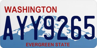 WA license plate AYY9265