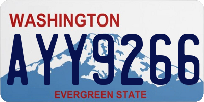 WA license plate AYY9266