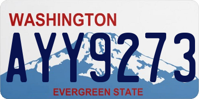 WA license plate AYY9273