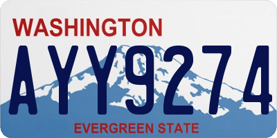 WA license plate AYY9274