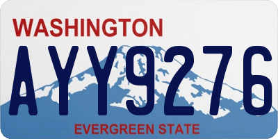 WA license plate AYY9276