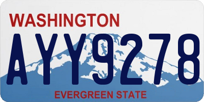 WA license plate AYY9278