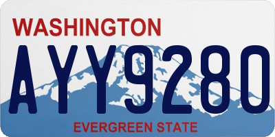 WA license plate AYY9280