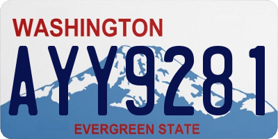 WA license plate AYY9281