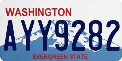 WA license plate AYY9282