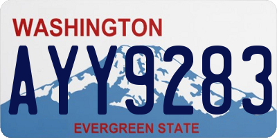 WA license plate AYY9283