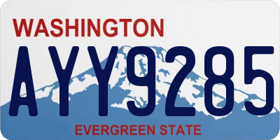 WA license plate AYY9285