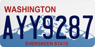 WA license plate AYY9287