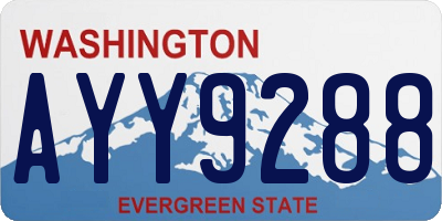 WA license plate AYY9288