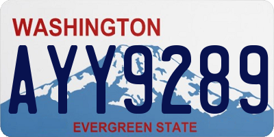 WA license plate AYY9289