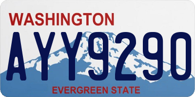 WA license plate AYY9290